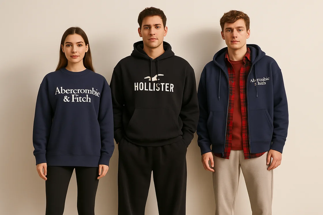 Толстовки Abercrombie и Hollister Оверсайз с леггинсами, спортивными штанами и поверх рубашки