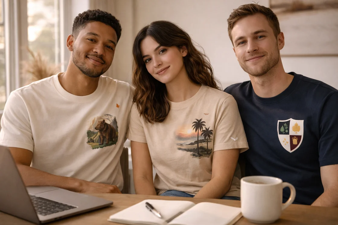 Премиальные футболки с принтом в уютной рабочей атмосфере: классический casual, комфорт и аккуратные детали