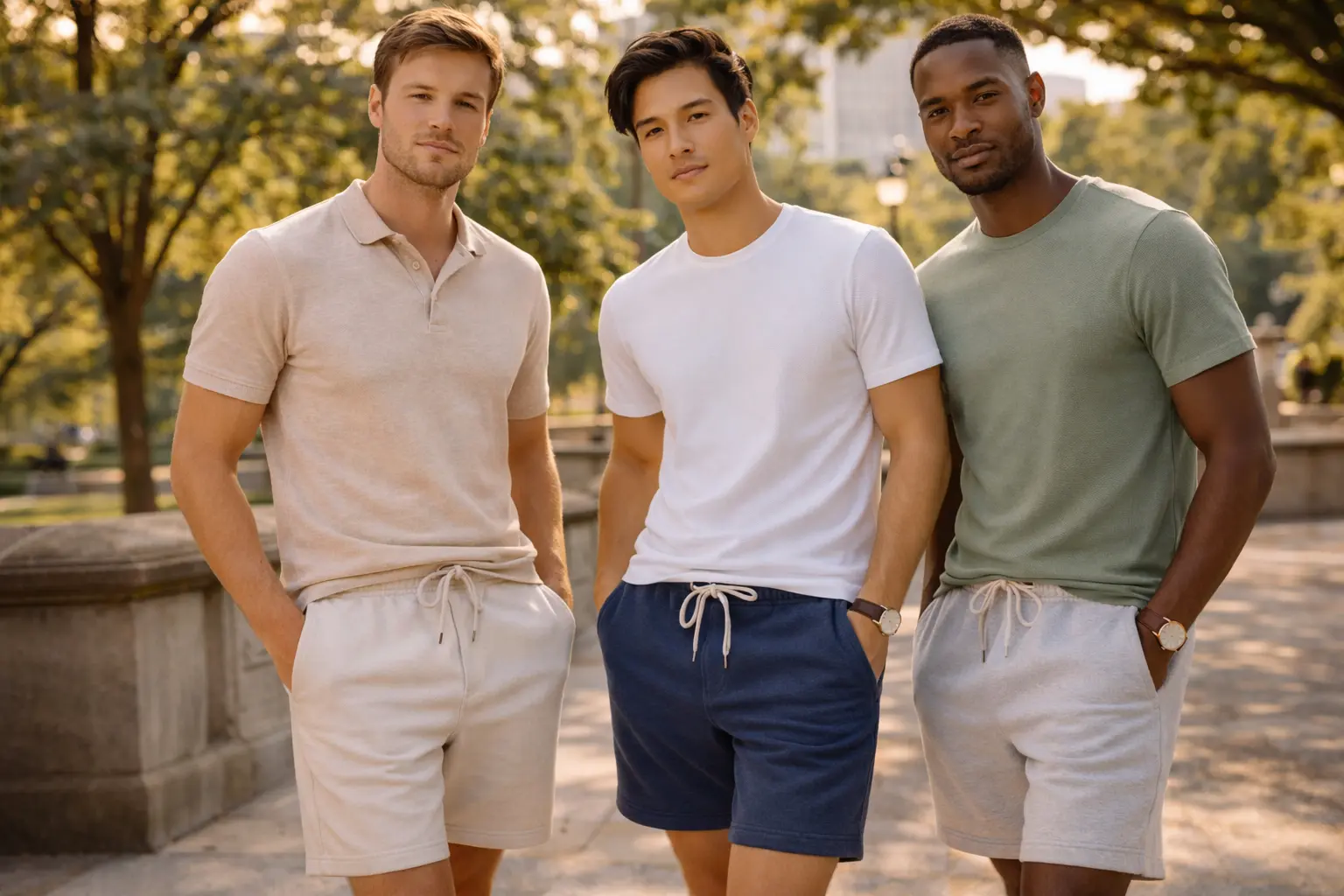 Бренды мужских шорт в премиальном летнем образе