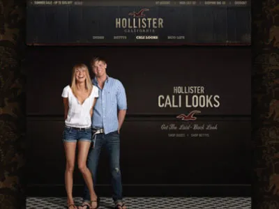 Пример того, как раньше выглядел сайт Hollister co