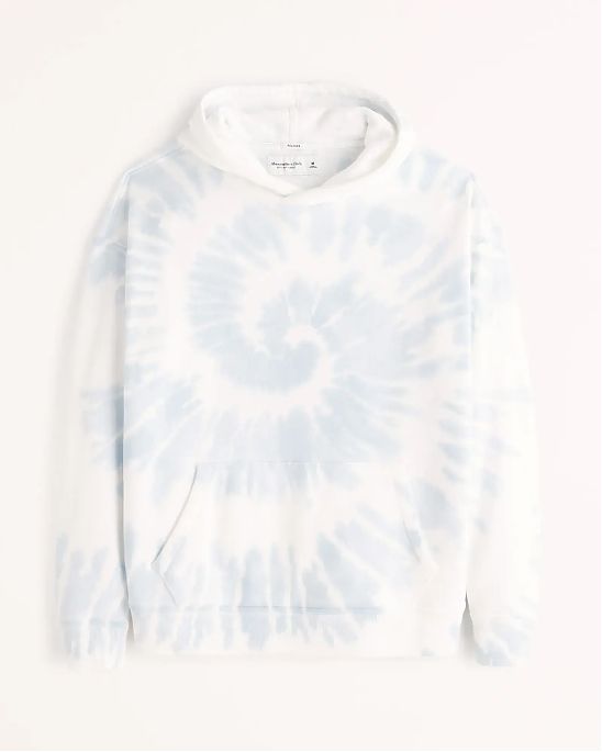 Moscow USA предлагает Вам купить мужскую толстовку с капюшоном Abercrombie Fitch tie dye белого цвета с голубым эффектом. Модель 05989. Доставка по России, Москве и области, самовывоз.