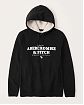 Moscow USA предлагает Вам купить мужскую толстовку на с капюшоном Abercrombie Fitch черного цвета с нашитой надписью и шепрой в капюшоне. Модель 05364. Доставка по России, Москве и области, самовывоз.