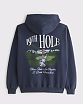 Мужская толстовка Abercrombie & Fitch из мягкого SoftAF‑флиса с графикой гольфа, карманом‑кенгуру и манжетами, оверсайз‑посадка, цвет синий. Оригинальная модель, бесплатная доставка и примерка по России.