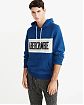 Moscow USA предлагает Вам купить мужскую винтажную толстовку нс капюшоном Abercrombie Fitch темно-синего цвета с белой полоской и нашитой. Модель 04446. Доставка по России, Москве и области, самовывоз.