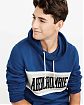 Moscow USA предлагает Вам купить мужскую винтажную толстовку нс капюшоном Abercrombie Fitch темно-синего цвета с белой полоской и нашитой. Модель 04446. Доставка по России, Москве и области, самовывоз.