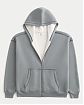 Мужская толстовка Hollister на молнии с термоподкладкой и капюшоном, серого цвета. Оригинальная модель, бесплатная доставка и примерка по России.