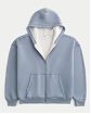 Мужская толстовка Hollister на молнии с термоподкладкой и капюшоном, серо-голубого. Оригинальная модель, бесплатная доставка и примерка по России.