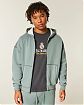 Мужская толстовка Hollister на молнии с термоподкладкой и капюшоном, тёмно-зелёного цвета. Оригинальная модель, бесплатная доставка и примерка по России.