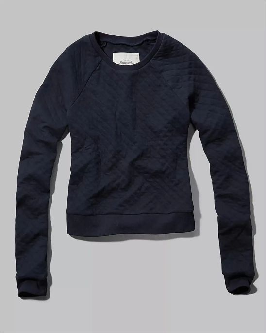 Женская толстовка без капюшона Abercrombie Fitch темно-синего цвета. Модель 06585. Доставка по России, Москве и Области от Moscow USA