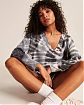 Женская толстовка без капюшона Abercrombie Fitch темно-синего цвета с эффектом Tie Dye. Модель 06453. Доставка по России, Москве и Области от Moscow USA
