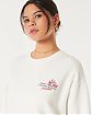 Женская толстовка без капюшона Hollister Oversized белого цвета с принтом. Модель 06769. Бесплатная доставка по России, Москве и Области от Moscow USA