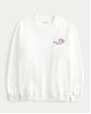 Женская толстовка без капюшона Hollister Oversized белого цвета с принтом. Модель 06769. Бесплатная доставка по России, Москве и Области от Moscow USA