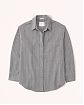 Женская байковая рубашка Abercrombie Fitch Oversized серого цвета в белую полоску. Модель 06780. Подробное описание и цена товара. Доставка по России, Москве и Области от Moscow USA