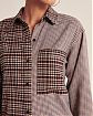 Женская байковая рубашка Abercrombie Fitch Oversized в коричневую клетку с нагрудным карманом. Модель 06778. Подробное описание и цена товара. Доставка по России, Москве и Области от Moscow USA