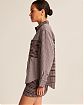 Женская байковая рубашка Abercrombie Fitch Oversized в коричневую клетку с нагрудным карманом. Модель 06778. Подробное описание и цена товара. Доставка по России, Москве и Области от Moscow USA