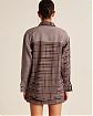 Женская байковая рубашка Abercrombie Fitch Oversized в коричневую клетку с нагрудным карманом. Модель 06778. Подробное описание и цена товара. Доставка по России, Москве и Области от Moscow USA