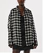 Женская байковая рубашка Hollister Oversized в черную клетку. Модель 06891. Подробное описание и цена товара. Доставка по России, Москве и Области от Moscow USA
