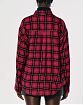 Женская байковая рубашка Hollister Oversized в красную клетку. Модель 06613. Подробное описание и цена товара. Доставка по России, Москве и Области от Moscow USA