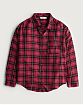 Женская байковая рубашка Hollister Oversized в красную клетку. Модель 06613. Подробное описание и цена товара. Доставка по России, Москве и Области от Moscow USA