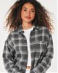 Женская легкая рубашка Hollister в серую клетку. Модель 06895. Подробное описание и цена товара. Бесплатная доставка по России, Москве и Области от Moscow USA