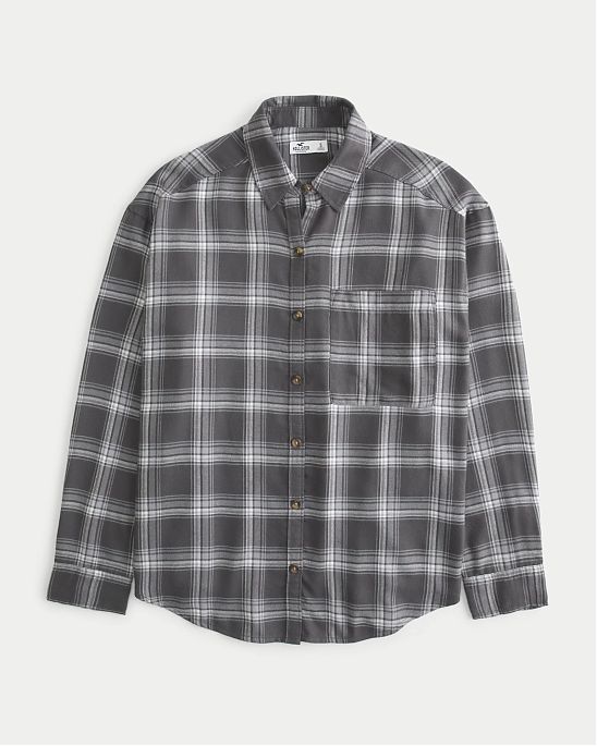 Женская легкая рубашка Hollister в серую клетку. Модель 06895. Подробное описание и цена товара. Бесплатная доставка по России, Москве и Области от Moscow USA