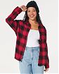 Женская байковая рубашка Hollister Oversized в красную клетку. Модель 06894. Бесплатная доставка по России, Москве и Области от Moscow USA