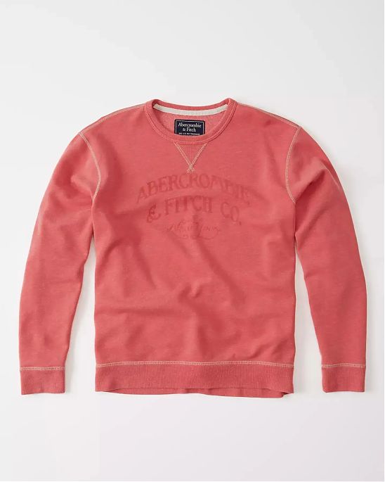 Moscow USA предлагает вам купить мужскую толстовку свитшот Abercrombie Fitch красного цвета с надписью. Модель 02970. Доставка по России, Москве и области, самовывоз.