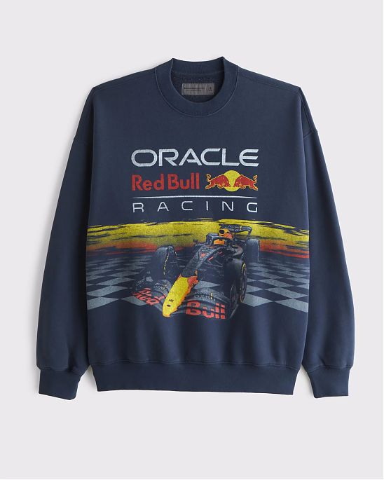 Мужская толстовка Abercrombie & Fitch темно-синего цвета с мягким флисом SoftAF и принтом на груди и спине. Оригинальная модель, бесплатная доставка и примерка по России.