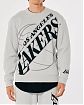 Moscow USA предлагает вам купить мужскую толстовку свитшот Hollister серого цвета с фирменным принтом NBA Lakers. Модель 06702. Доставка по России, Москве и области, самовывоз.