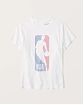 Женская футболка серого цвета Abercrombie Fitch Relaxed с принтом NBA. Модель 06290. Подробное описание и цена товара. Доставка по России, Москве и Области от Moscow USA