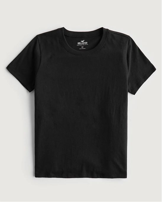 Женская футболка Hollister черного цвета. Модель 07053. Бесплатная доставка по России, Москве и Области, самовывоз от Moscow USA