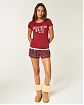 Женская футболка Hollister из мягкого хлопка с вышивкой и аппликацией логотипа. Оригинальная модель 08102, бесплатная доставка и примерка по России.