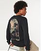Moscow USA предлагает вам купить свободную футболку с длинным рукавом Hollister черного цвета с живописным принтом. Модель 07042. Доставка по России, Москве и области, самовывоз