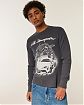 Мужская футболка Hollister темно-серого цвета с длинным рукавом и графикой Тойота Супра. Оригинальная модель 08198, бесплатная доставка и примерка по России.