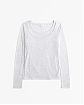 Женский матовый лонгслив Abercrombie & Fitch серого цвета. Модель 07774. Бесплатная доставка по России, Москве и Области от Moscow USA