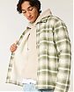 Moscow USA предлагает Вам купить мужскую куртку-рубашку Hollister в оливковую клетку с капюшоном и подкладкой из искусственной овчины. Модель 07454. Доставка по России, Москве и области, самовывоз.
