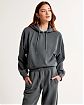 Женская толстовка с капюшоном с капюшоном Abercrombie & Fitch сине-серого цвета. Модель 07118. Подробное описание и цена товара. Бесплатная доставка по России, Москве и Области.