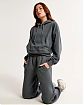 Женская толстовка с капюшоном с капюшоном Abercrombie & Fitch сине-серого цвета. Модель 07118. Подробное описание и цена товара. Бесплатная доставка по России, Москве и Области.