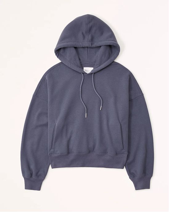 Женская толстовка с капюшоном с капюшоном Abercrombie & Fitch сине-серого цвета. Модель 07118. Подробное описание и цена товара. Бесплатная доставка по России, Москве и Области.