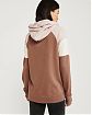 Женская толстовка на молнии с капюшоном Abercrombie Fitch розового цвета с белыми полосками на рукавах. Модель 04871. Подробное описание и цена товара. Доставка по России, Москве и Области от Moscow USA