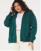 Женская толстовка на молнии с капюшоном Hollister Oversized Feel Good Oversized темно-зеленого цвета. Модель 06975. Подробное описание и цена товара. Доставка по России, Москве и Области от Moscow USA