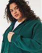 Женская толстовка на молнии с капюшоном Hollister Oversized Feel Good Oversized темно-зеленого цвета. Модель 06975. Подробное описание и цена товара. Доставка по России, Москве и Области от Moscow USA