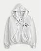 Женская толстовка на молнии с капюшоном Hollister светло-серого цвета с нашитой графикой 07117. Модель 07117. Бесплатная доставка по России, Москве и Области от Moscow USA