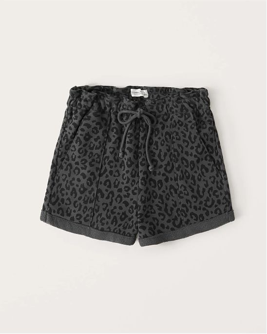 Женские спортивные шорты Abercrombie Fitch черного цвета с анимал принтом. Модель 05867. Подробное описание и цена товара. Доставка по России, Москве и Области от Moscow USA