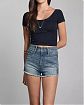 Женский ажурный топ Abercrombie Fitch темно-синего цвета. Модель 01393. Подробное описание и цена товара. Доставка по России, Москве и Области от Moscow USA