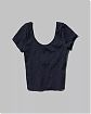 Женский ажурный топ Abercrombie Fitch темно-синего цвета. Модель 01393. Подробное описание и цена товара. Доставка по России, Москве и Области от Moscow USA
