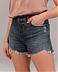 Женские джинсовые шорты Abercrombie Fitch синего цвета с потертостями. Модель 04580. Подробное описание и цена товара. Доставка по России, Москве и Области от Moscow USA