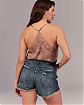 Женские джинсовые шорты Abercrombie Fitch синего цвета с потертостями. Модель 04580. Подробное описание и цена товара. Доставка по России, Москве и Области от Moscow USA