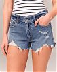 Женские джинсовые шорты Abercrombie Fitch синего цвета с потертостями. Модель 06430. Подробное описание и цена товара. Доставка по России, Москве и Области от Moscow USA