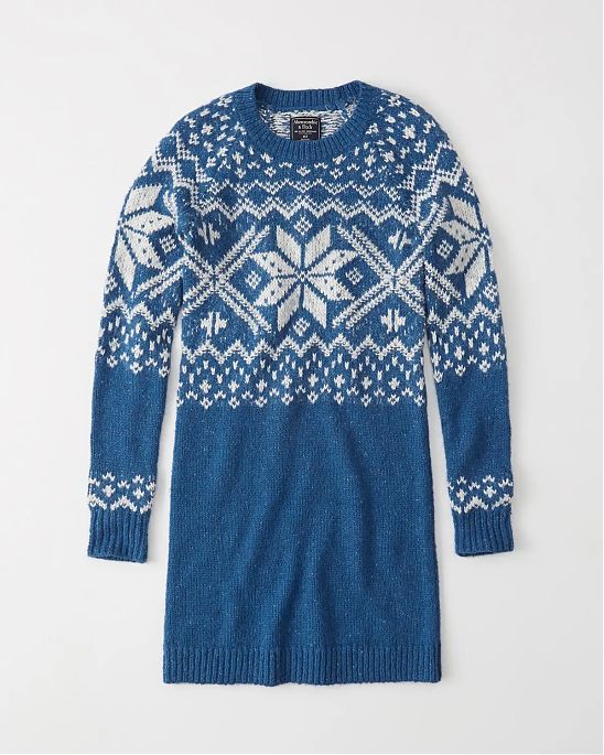 Женское платье Abercrombie Fitch синего цвета с белой вышивкой. Модель 04298. Доставка по России, Москве и Области от Moscow USA